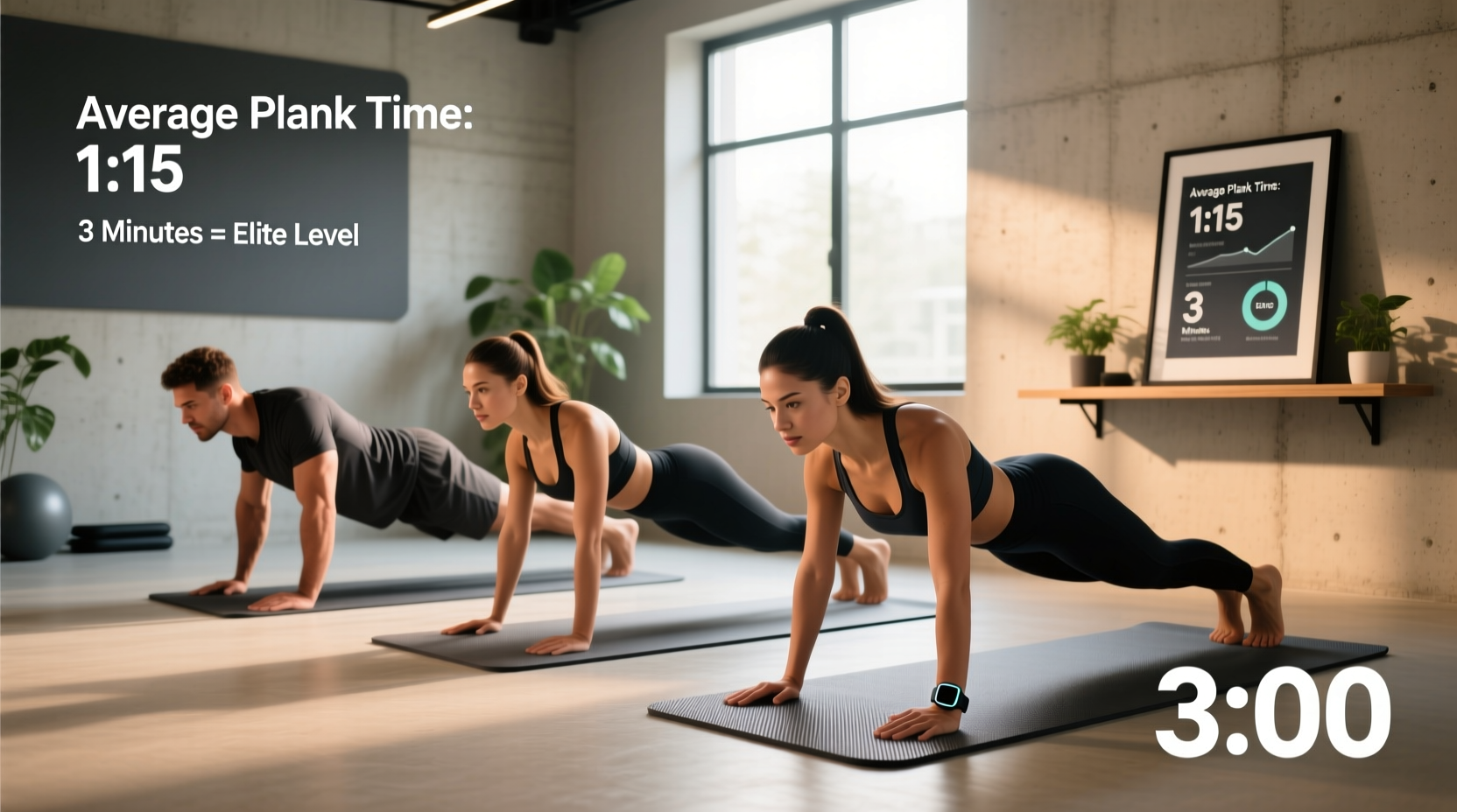 average plank time is 3 minutes good 