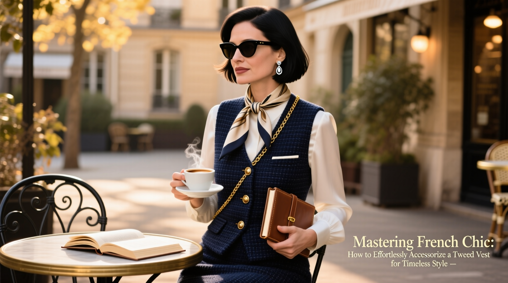 mastering french chic how to effortlessly accessorize a tweed vest for timeless style