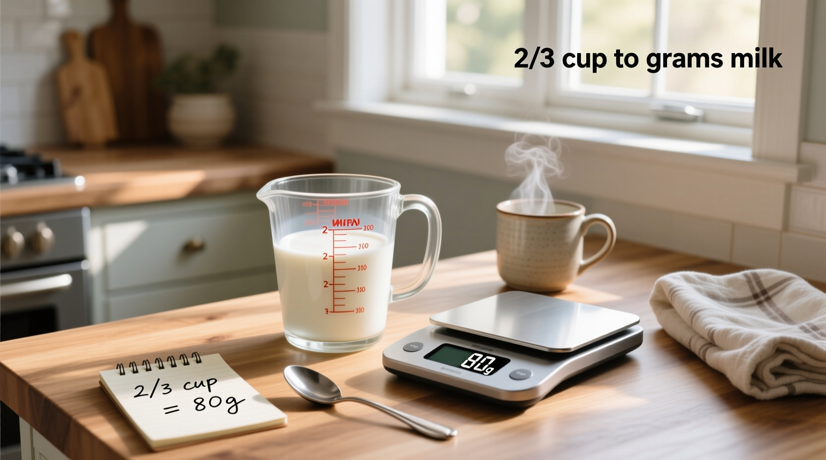 2/3 cup milk to grams conversion