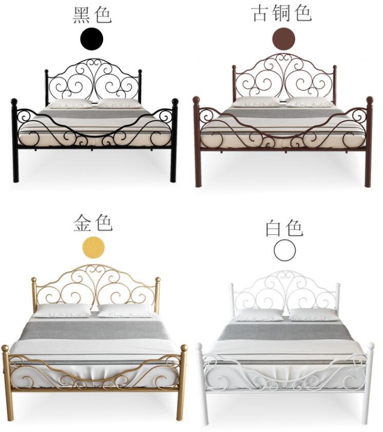 European minimalist fashion wrought iron metal bed frame