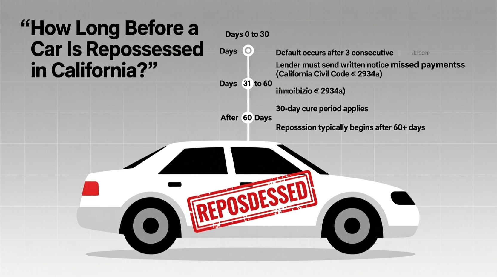 how long before they repo a car in california