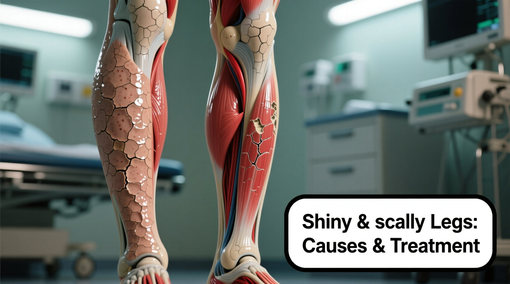 why are my legs shiny and scaly causes and what to do