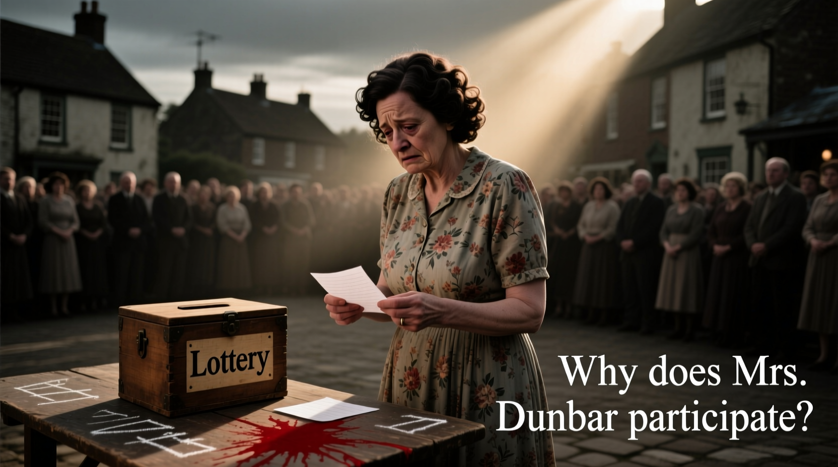 why does mrs dunbar participate in the lottery explained