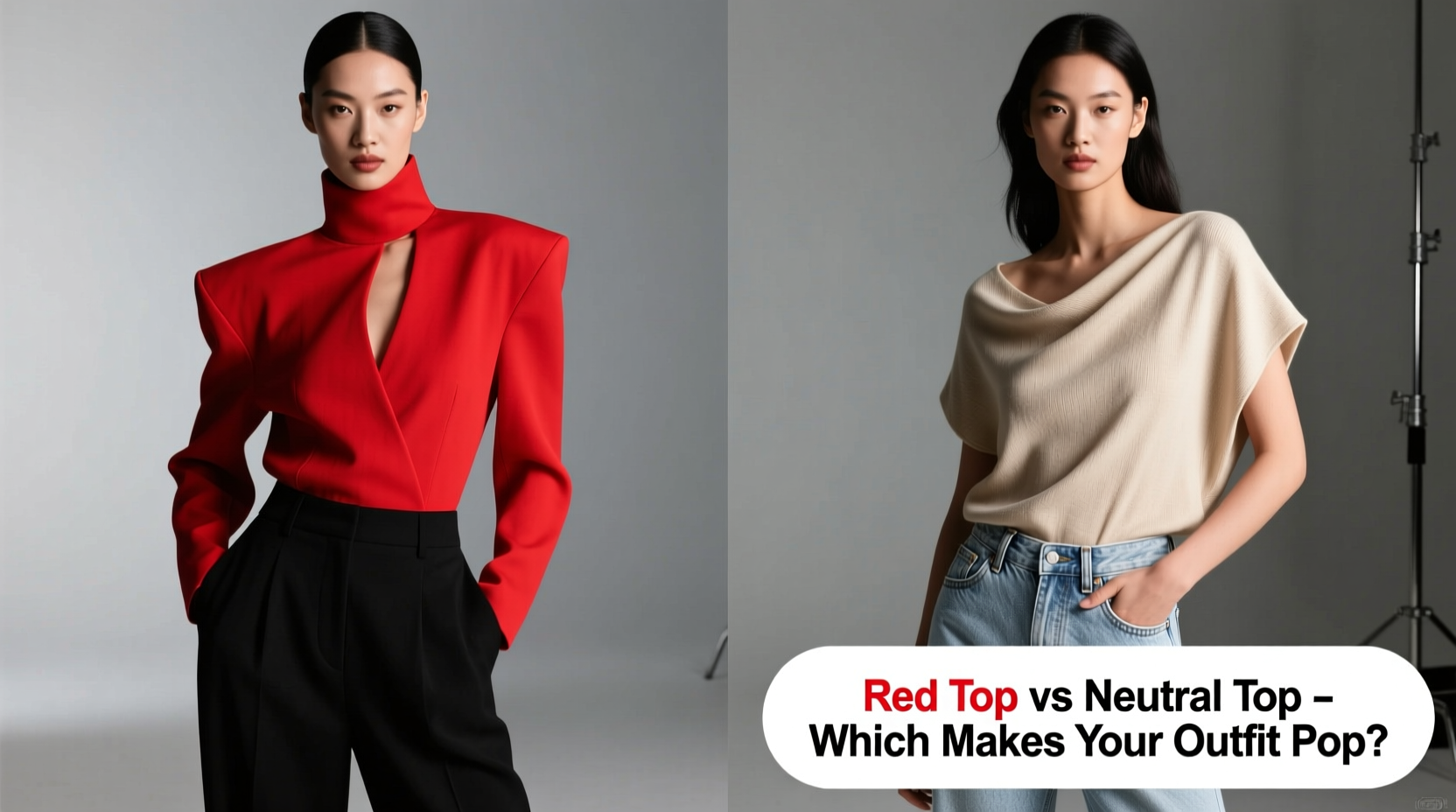 red top vs neutral top which one makes your outfit pop or not