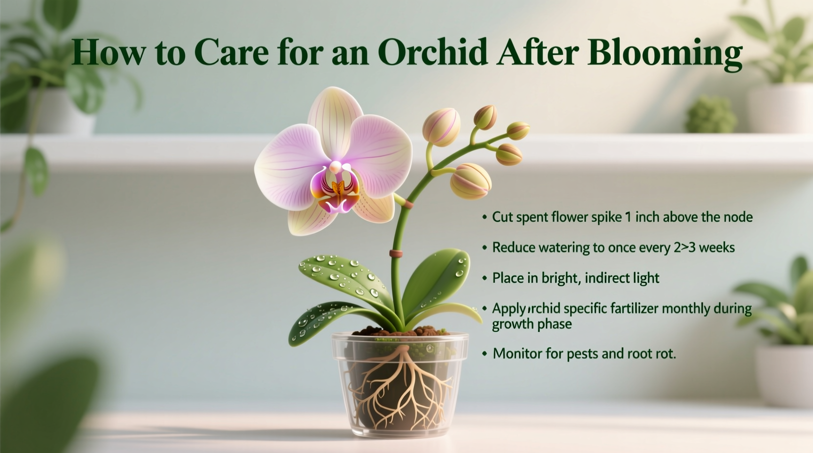 how to care for an orchid after blooming
