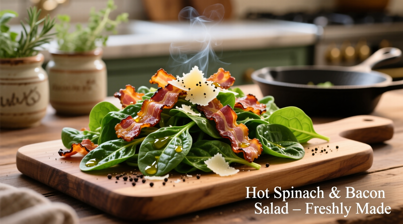 Perfect Hot Spinach Salad with Crispy Bacon Recipe
