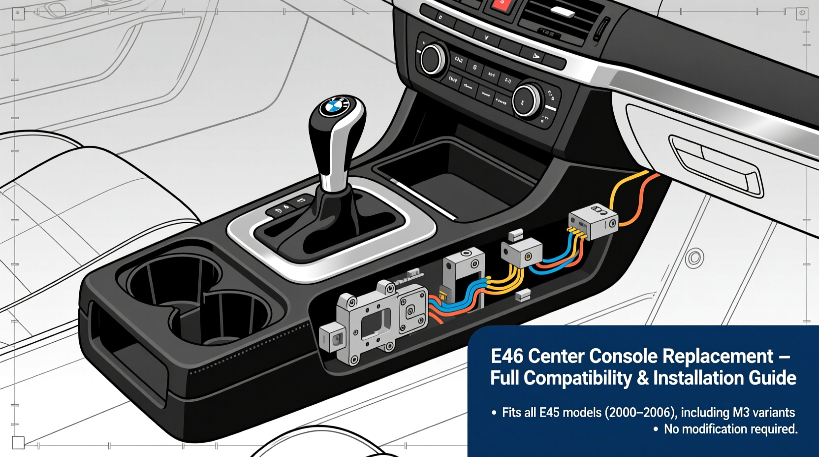 e46 center console replacement
