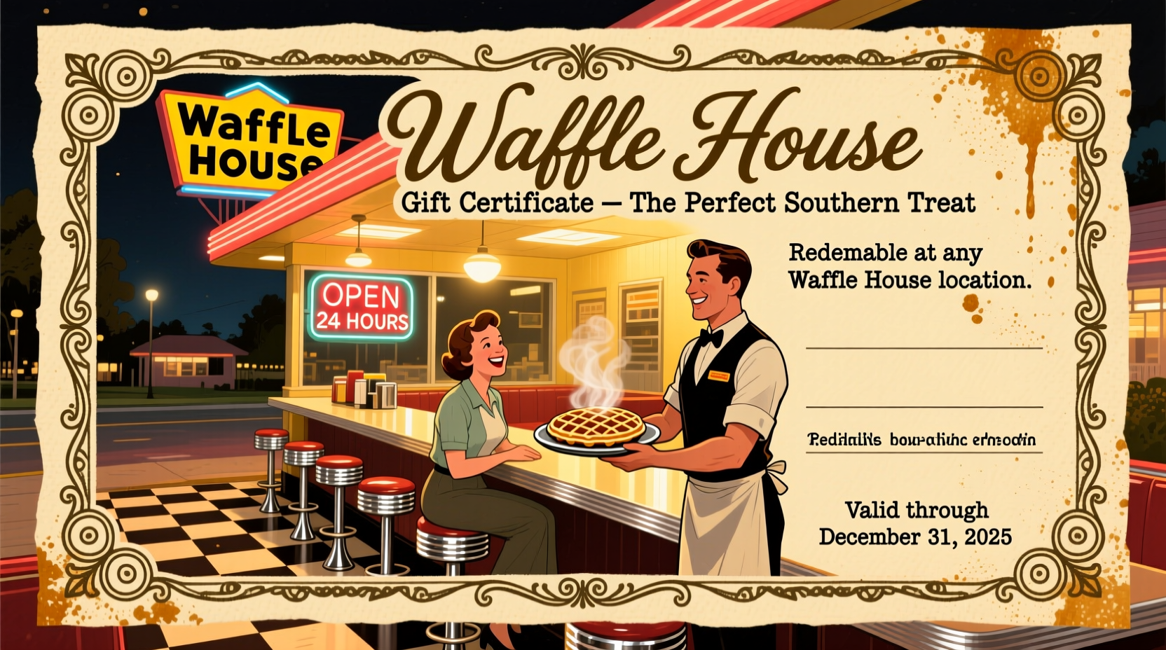waffle house gift certificates the perfect southern treat