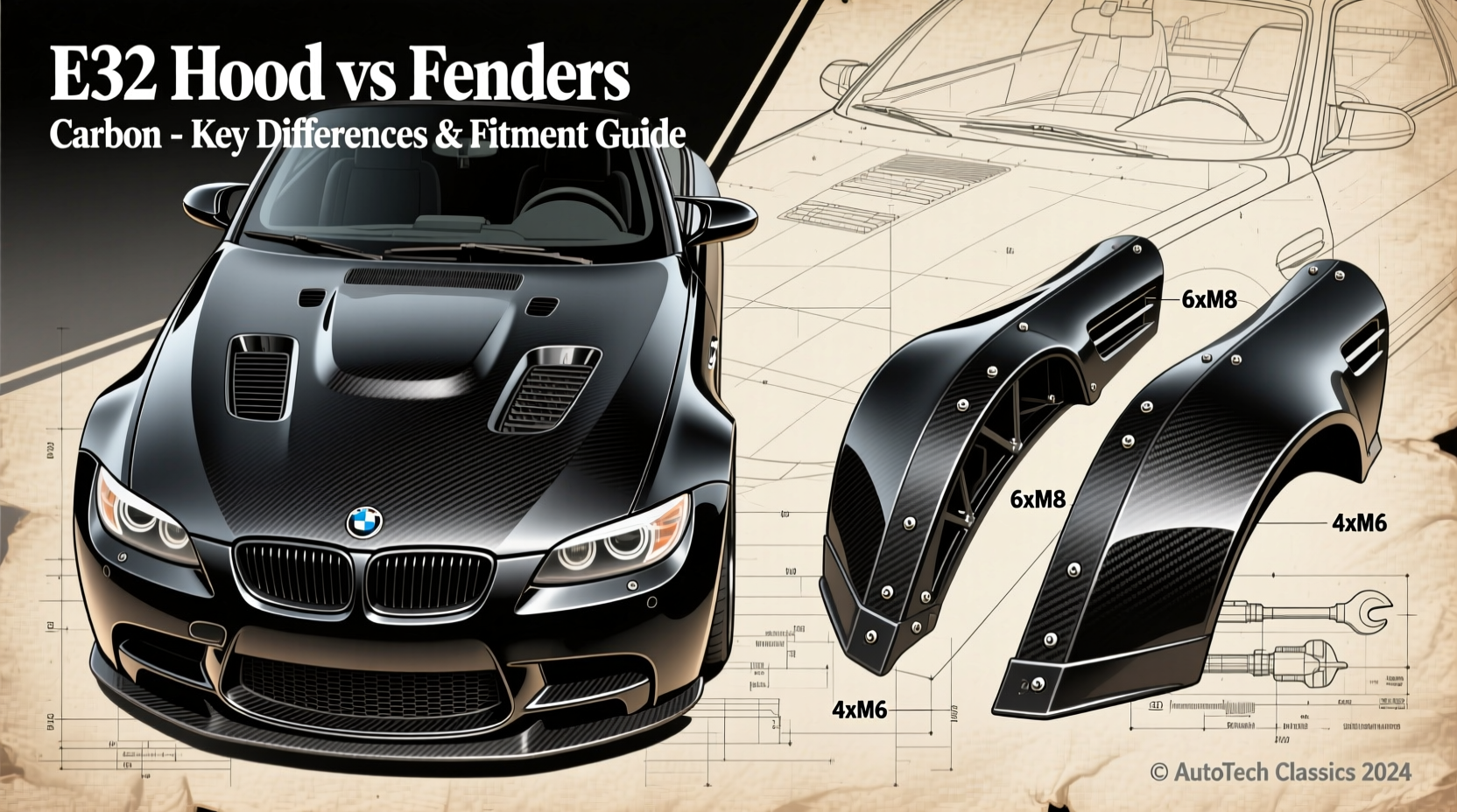 e92 hood vs fenders carbon
