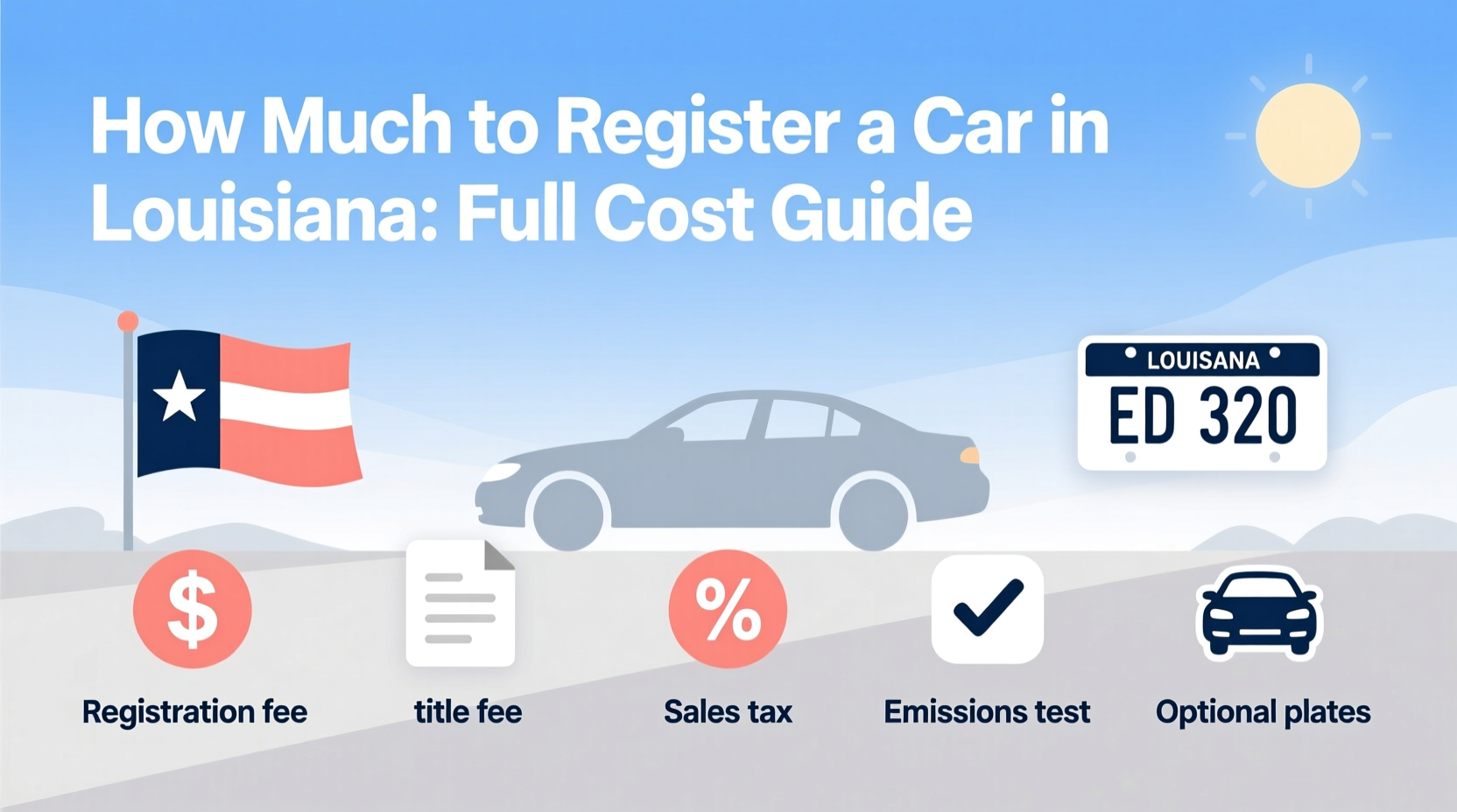 how much to register a car in louisiana