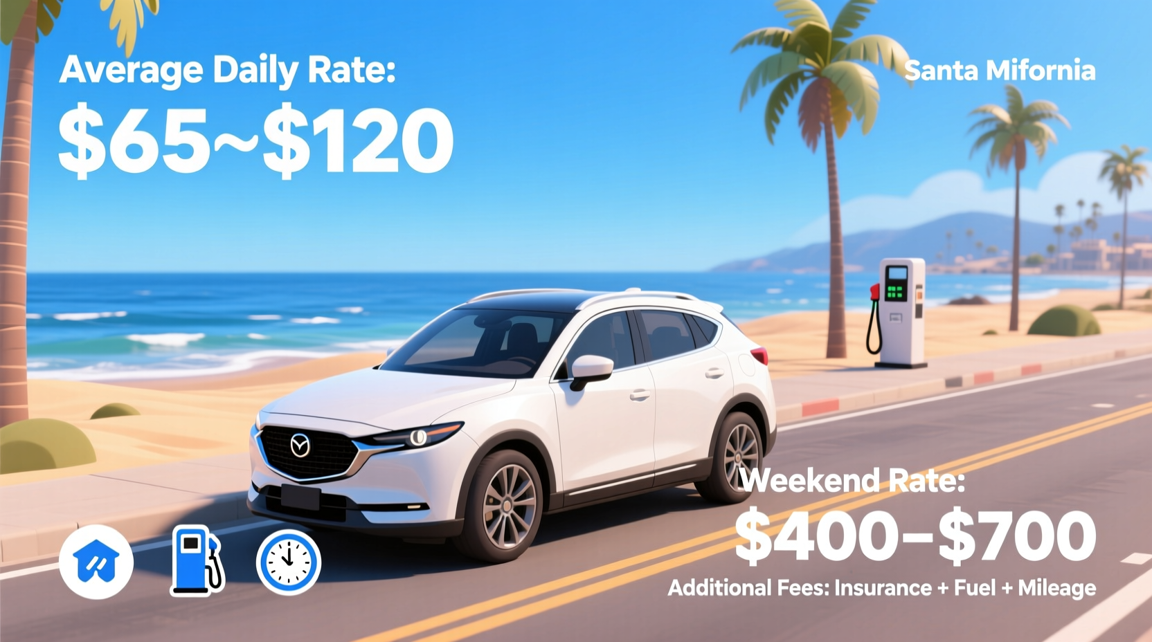 how much is it to rent a car in california