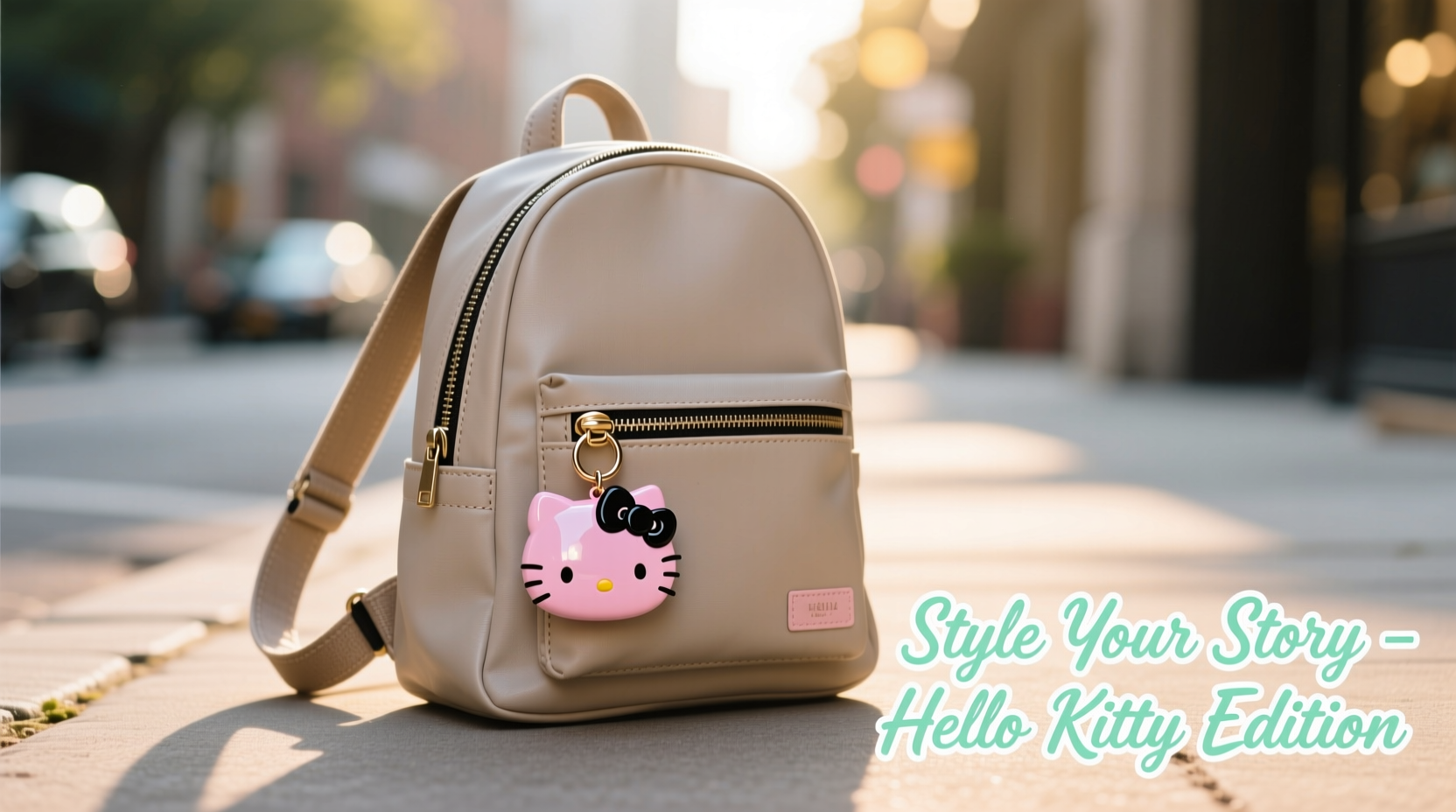 how to stylishly personalize your backpack using a hello kitty keychain