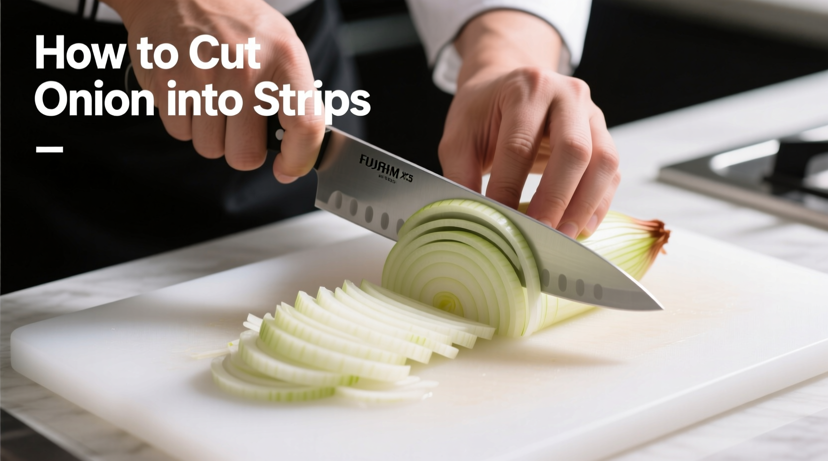 how to cut onion into strips