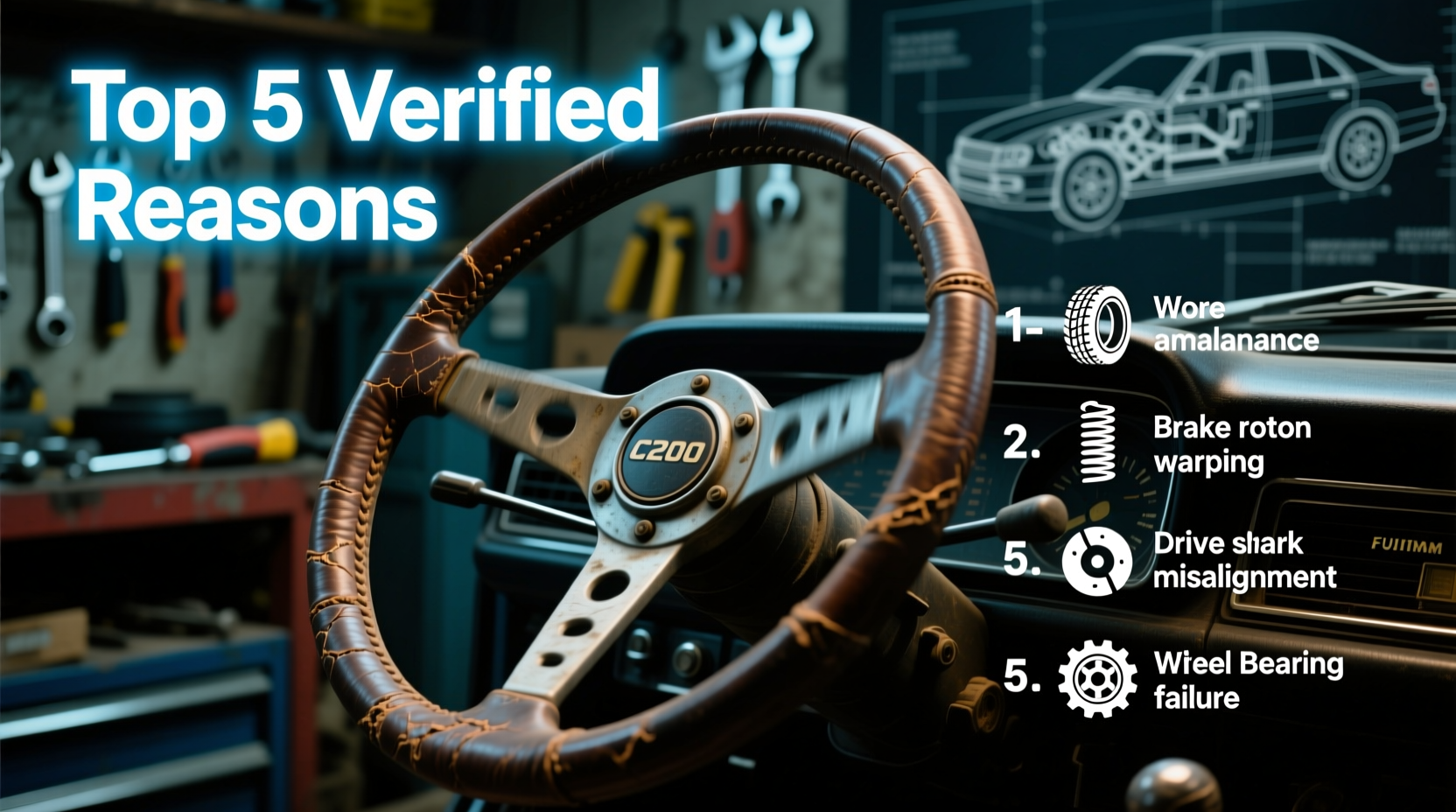 c200 steering wheel vibration causes