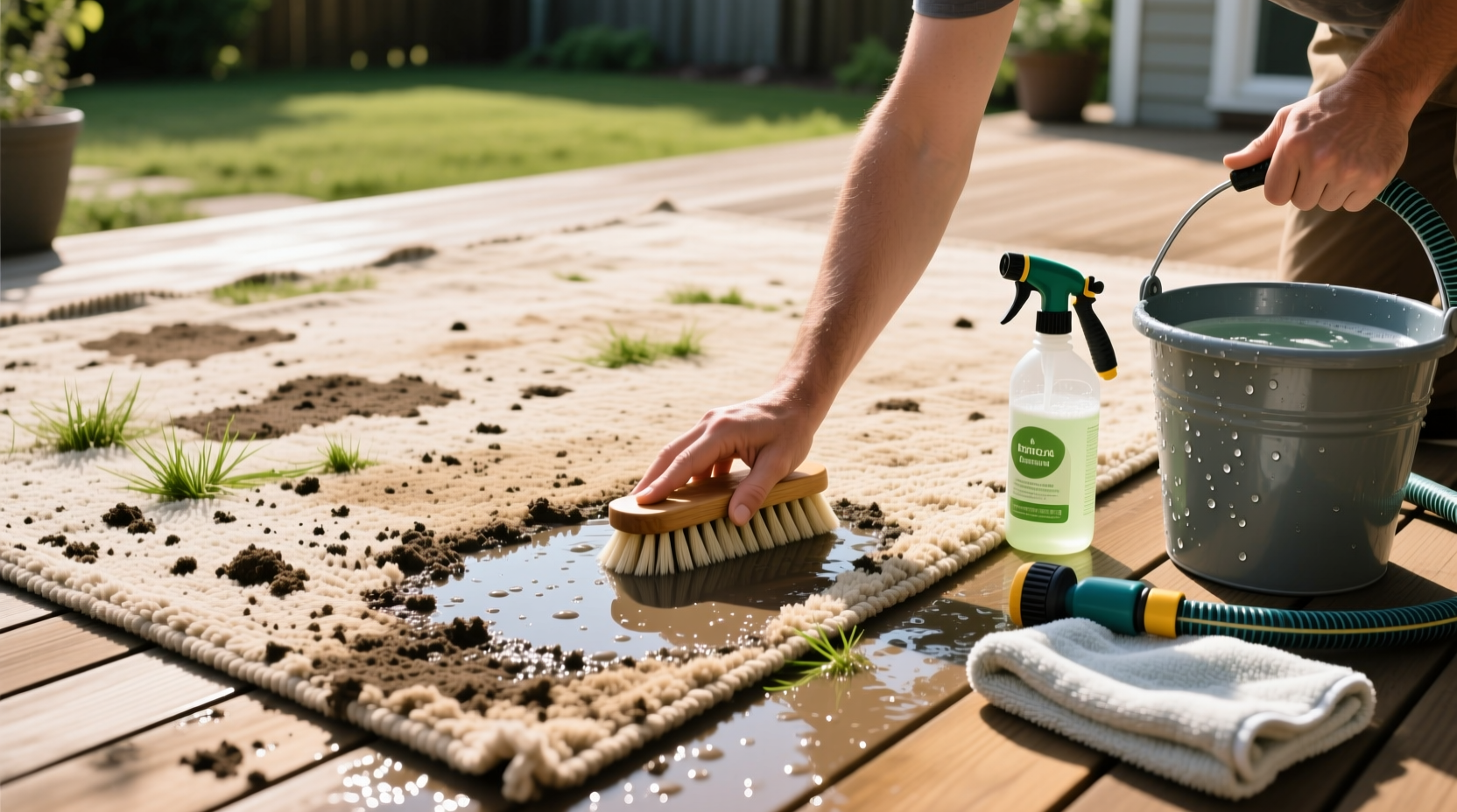 how to clean outdoor rug