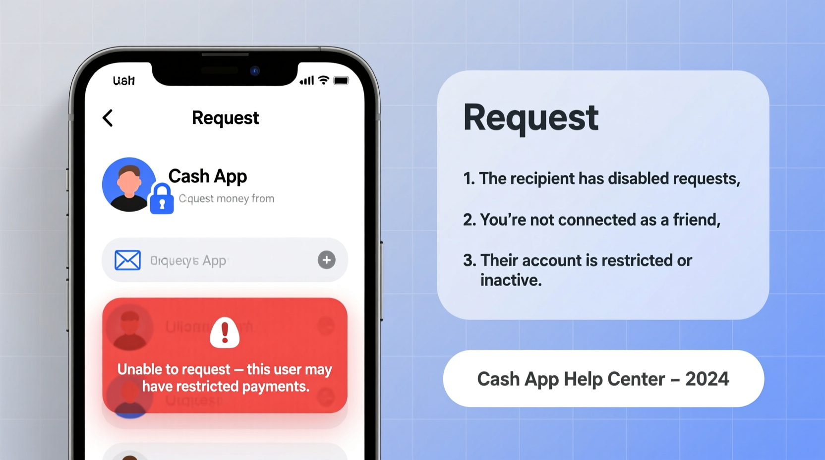 cash app why cant i request money from someone