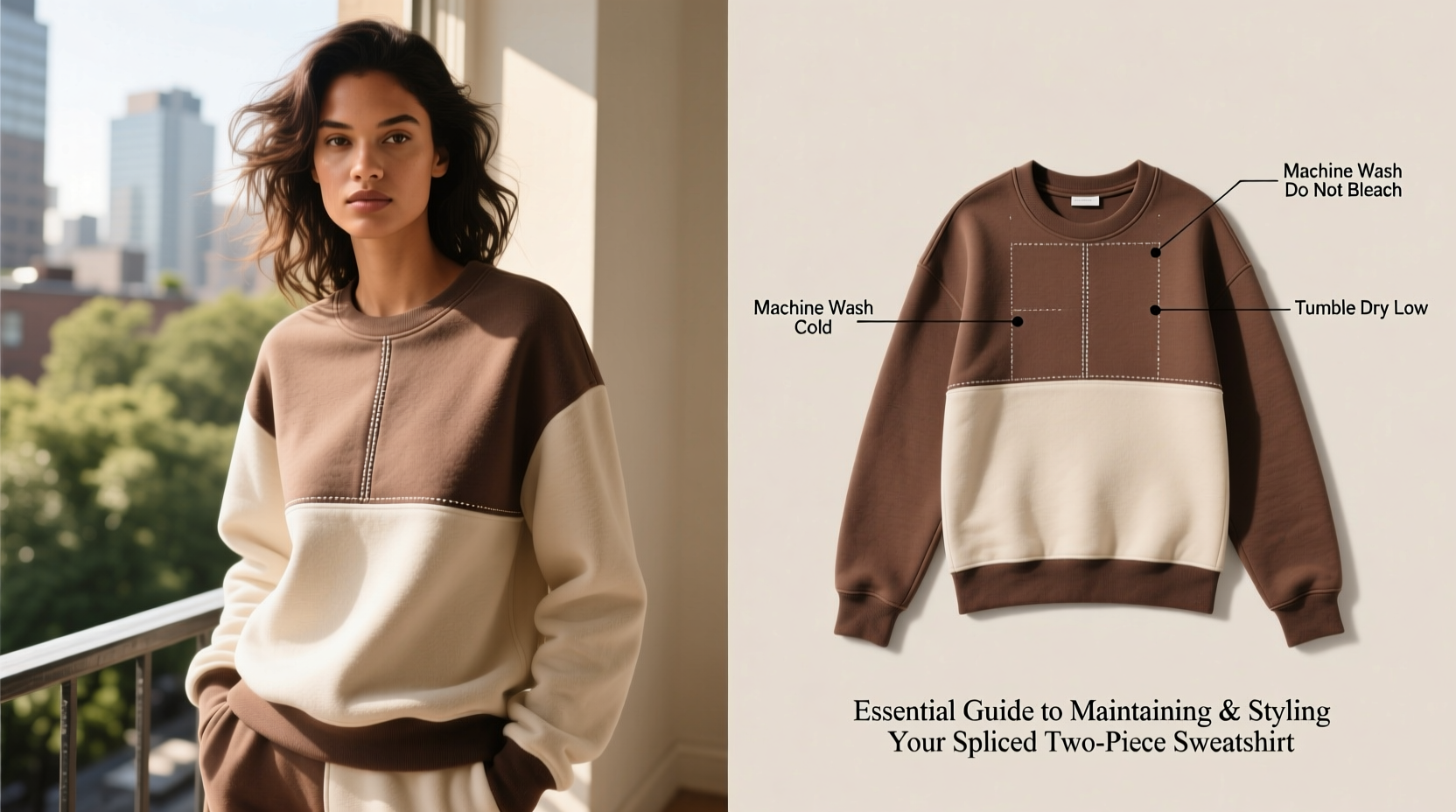 essential guide to maintaining and styling your spliced two piece sweatshirt