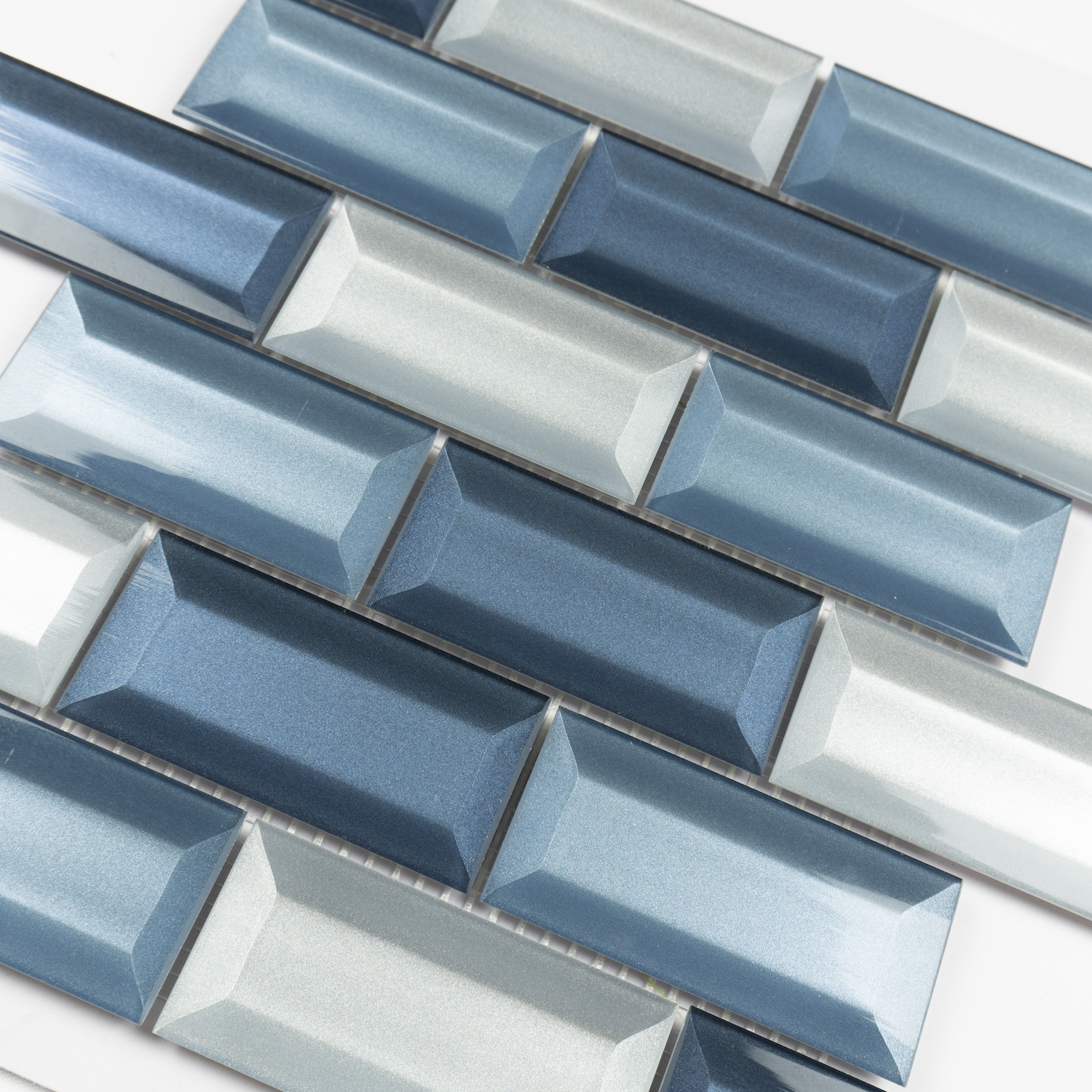 Blue Color 3D Glass Mosaics 3D Wall Tiles