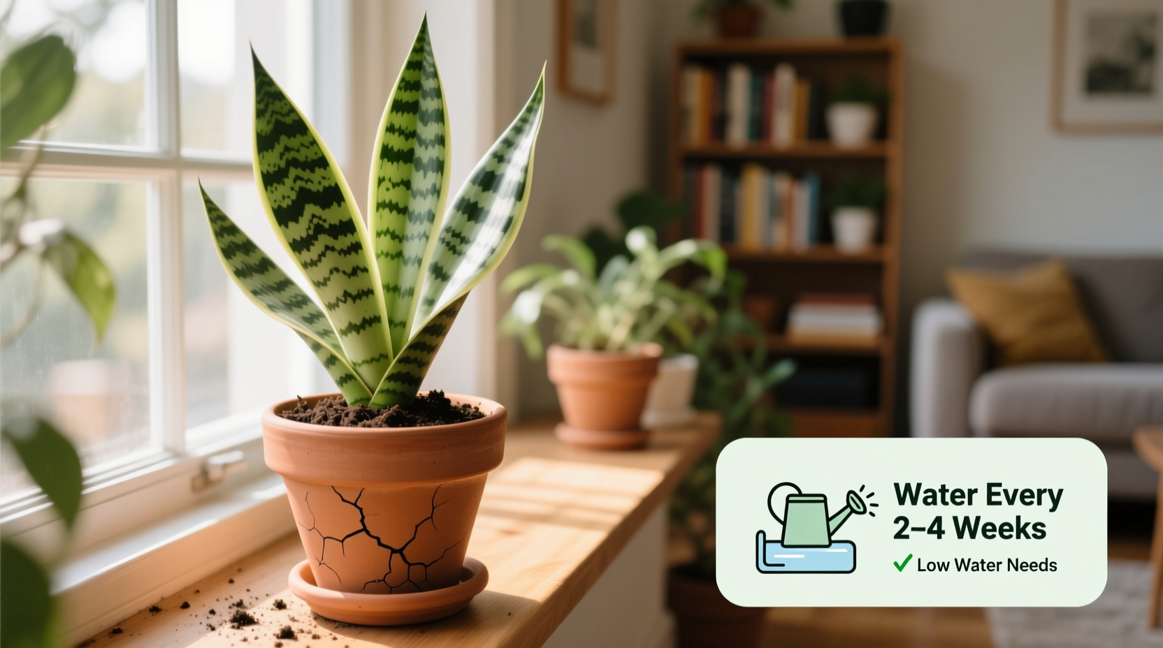how often to water a snake plant indoors