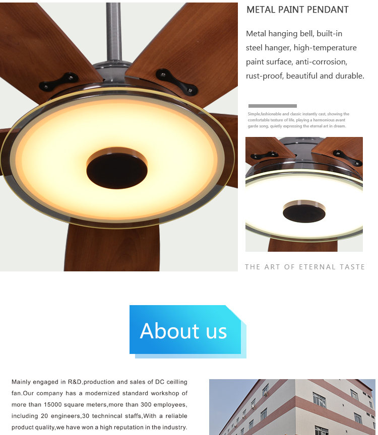 56 inches indoor  ceiling fan  with led light remote control