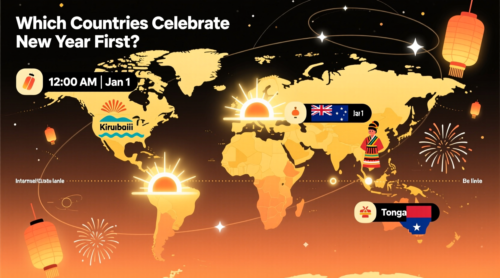 which countries are the first to celebrate new year