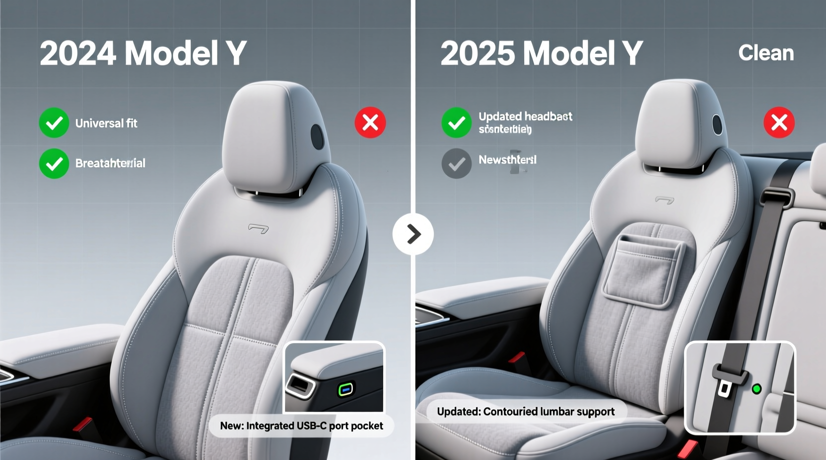 2025 vs 2024 model y seat covers