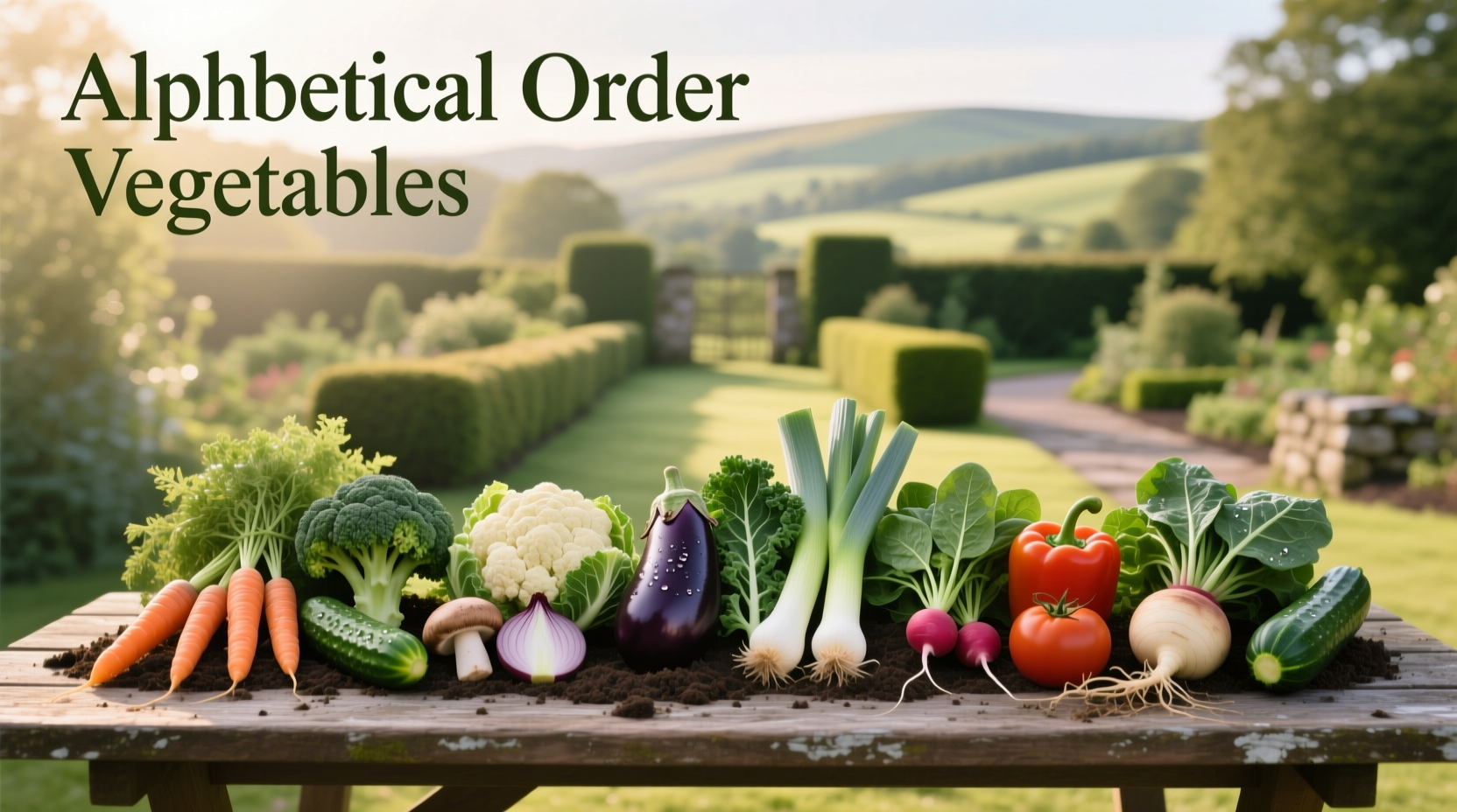 alphabetical list of vegetables