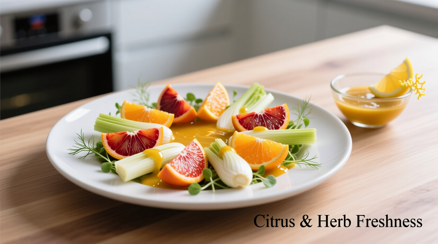 Fresh orange and fennel salad with citrus dressing