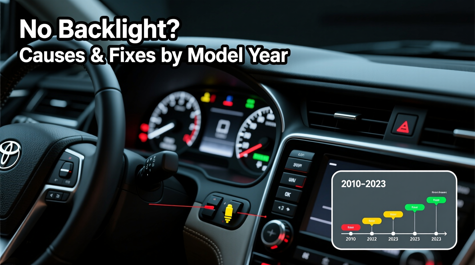 camry dashboard no backlight