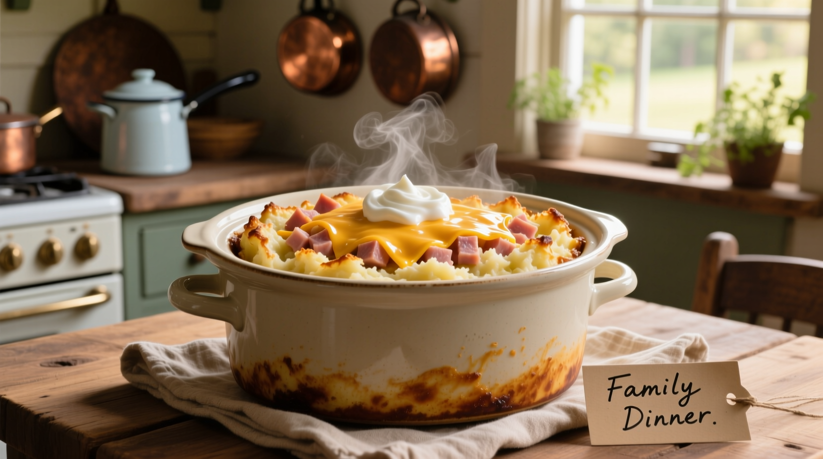 potato and ham casserole in crock pot