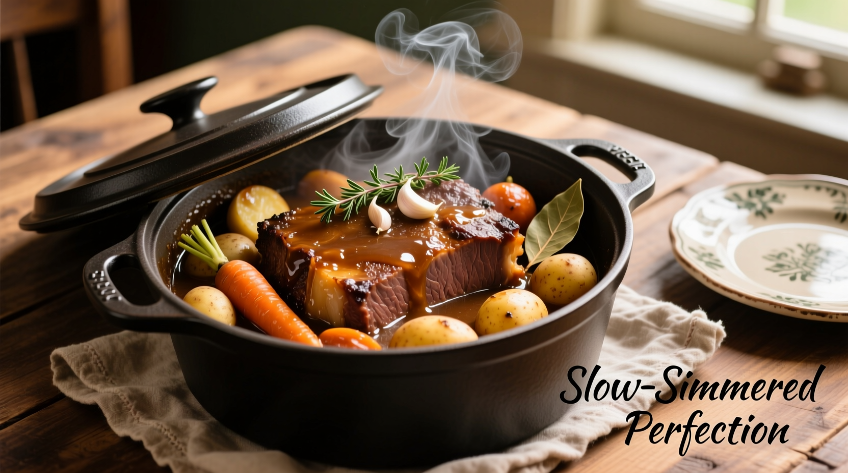 Perfectly cooked pot roast with vegetables