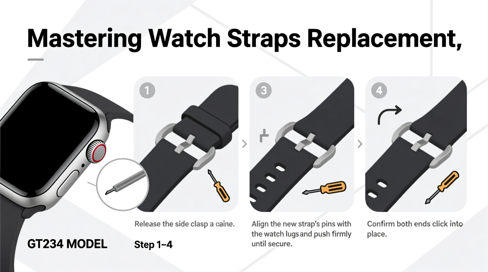 mastering watch strap replacement a simple guide for your gt234 model