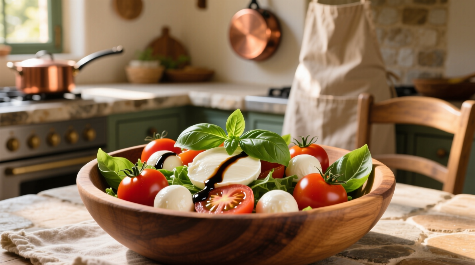 Fresh tomato mozzarella salad with basil and balsamic drizzle