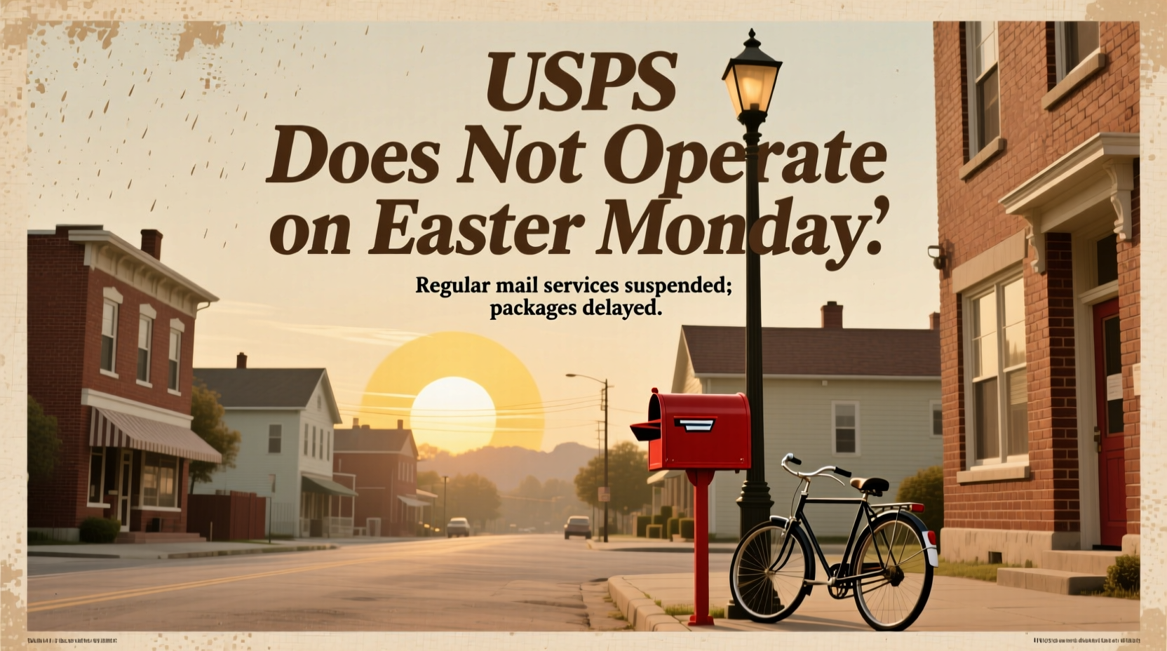 does the us postal service run on easter monday
