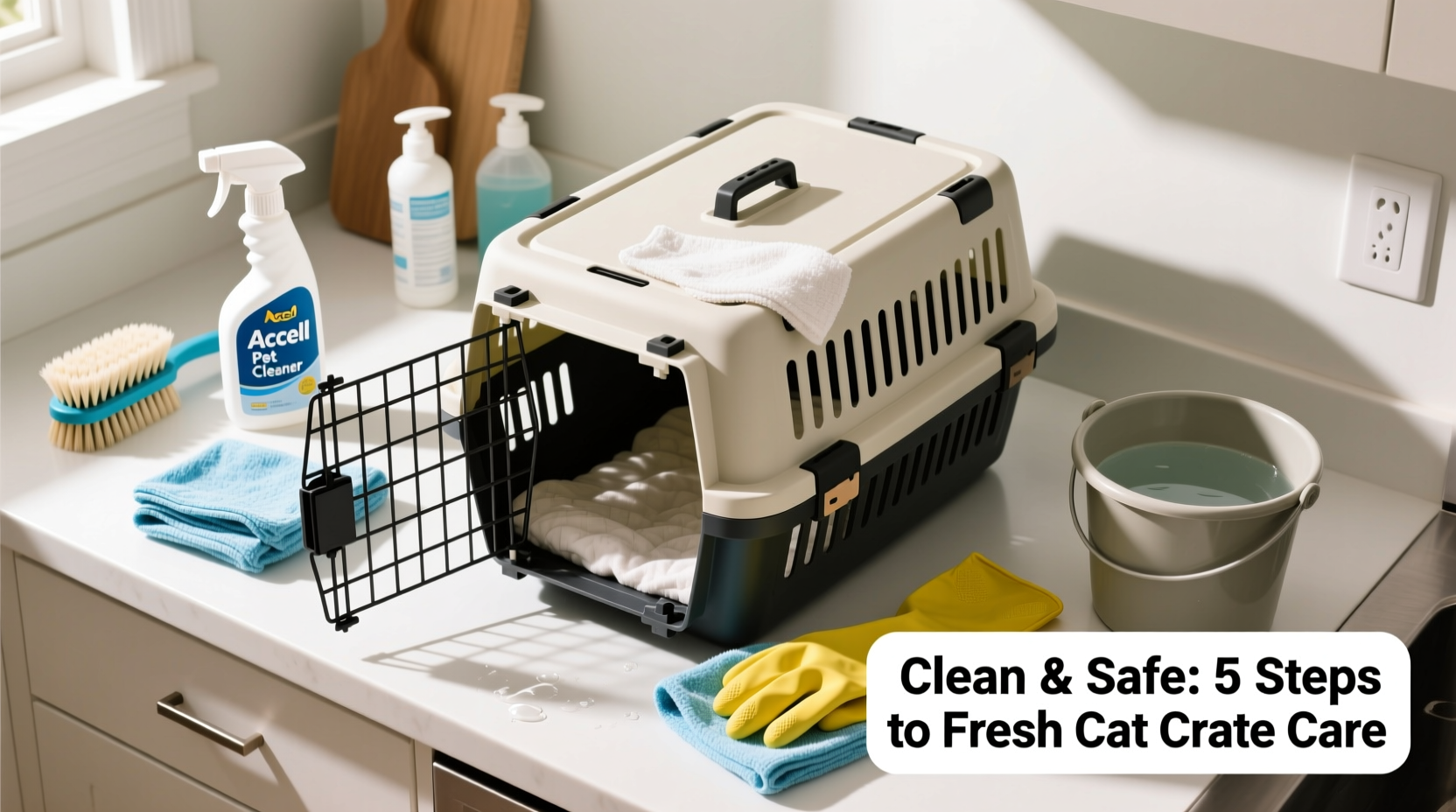 effective step by step guide to clean cat crates with accell for a fresh and safe pet space