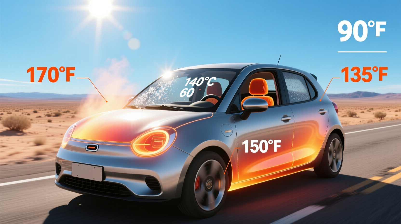 how hot does a car get
