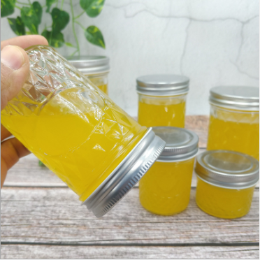 Wholesales Factory Price Glass Jar With Metal Cover/Glass Storage Jar With 2 Part Lid Top Glass