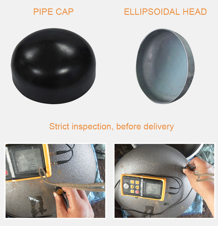 탄소강 용접덮개 반구상 주문 제작된 사이즈 sch40 강관 합금 강 마지막은 맞춤을 완성합니다