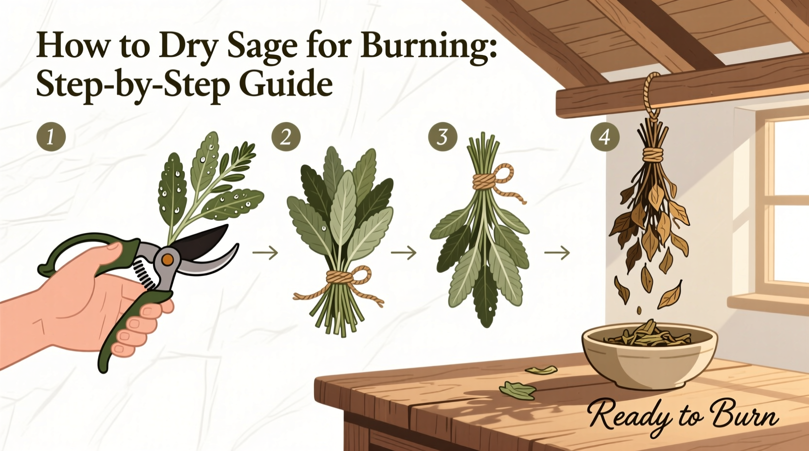 how to dry sage for burning