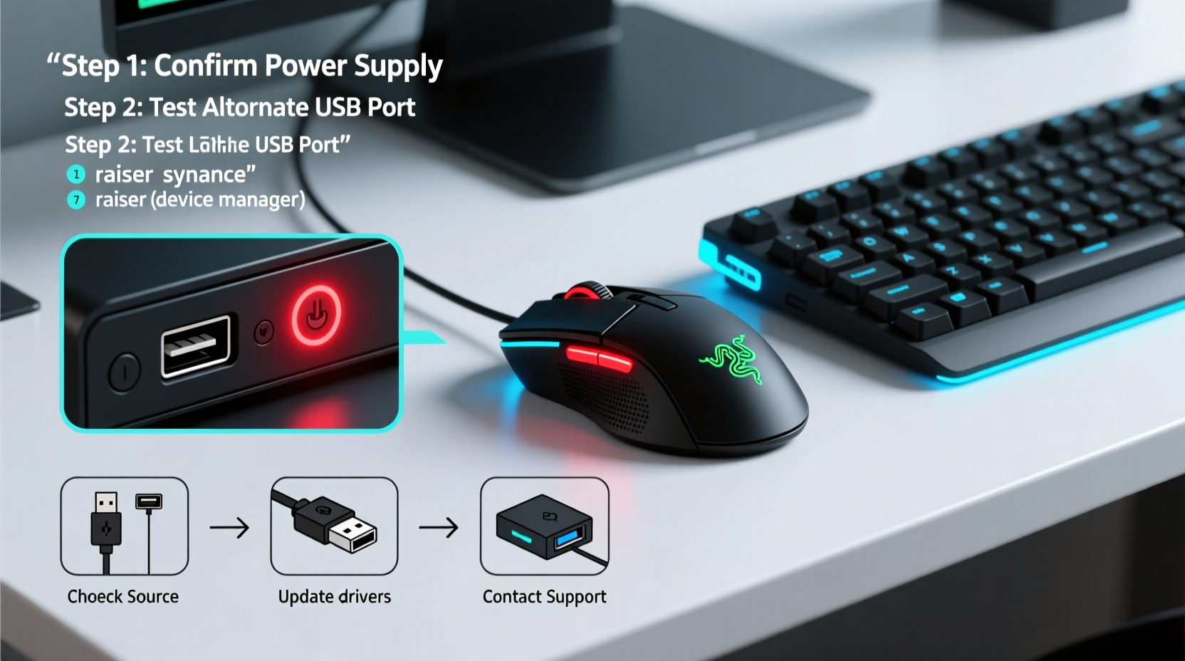 razer device red light not working troubleshooting guide