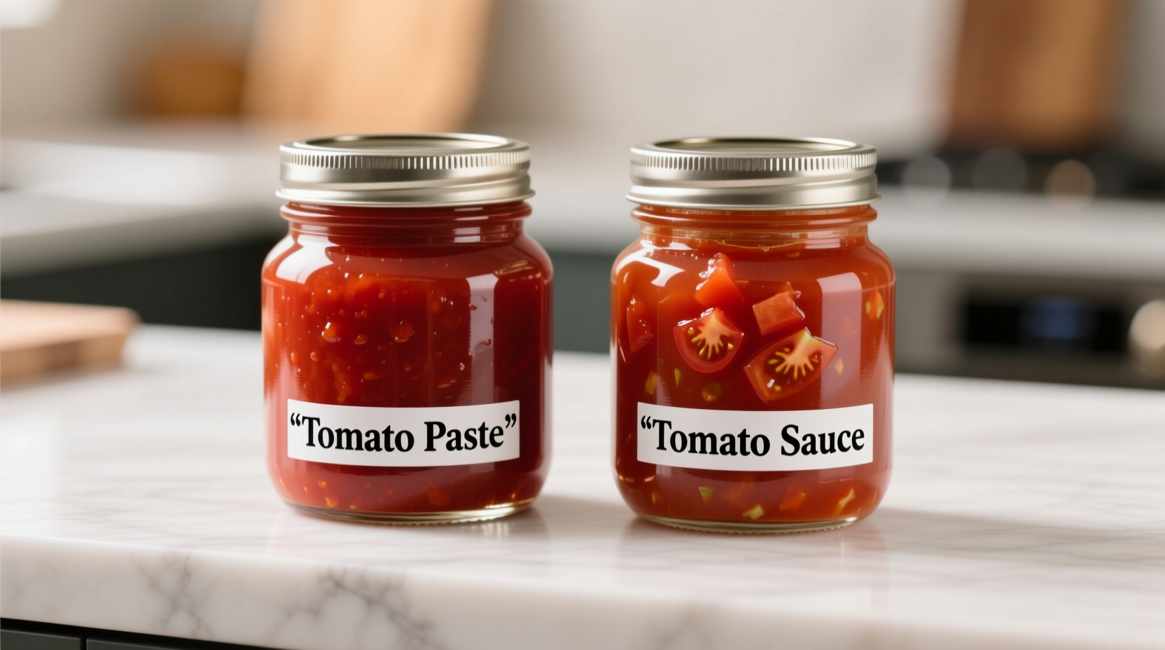 Tomato paste and sauce side by side comparison