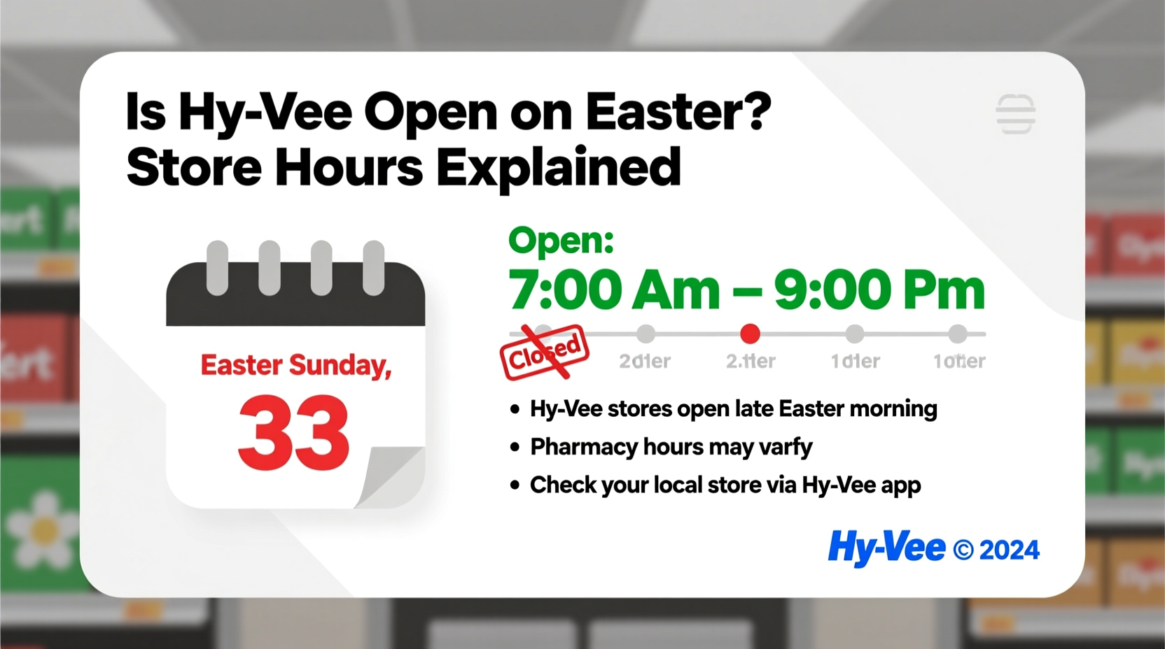 is hy vee open on easter