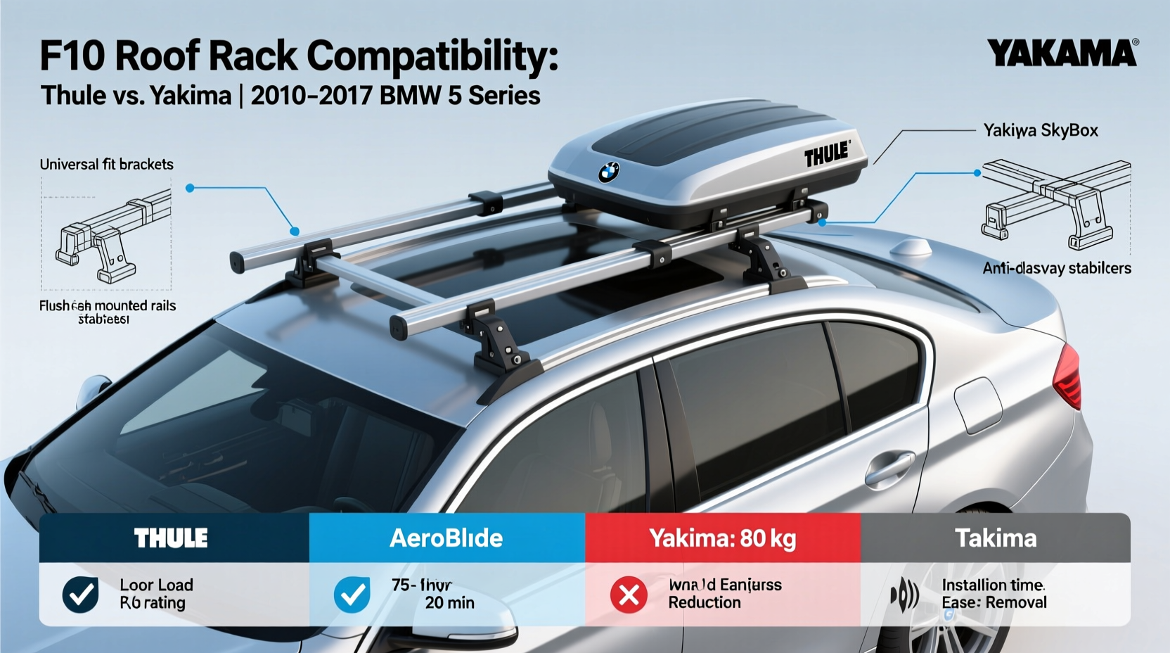 f10 roof rack thule yakima
