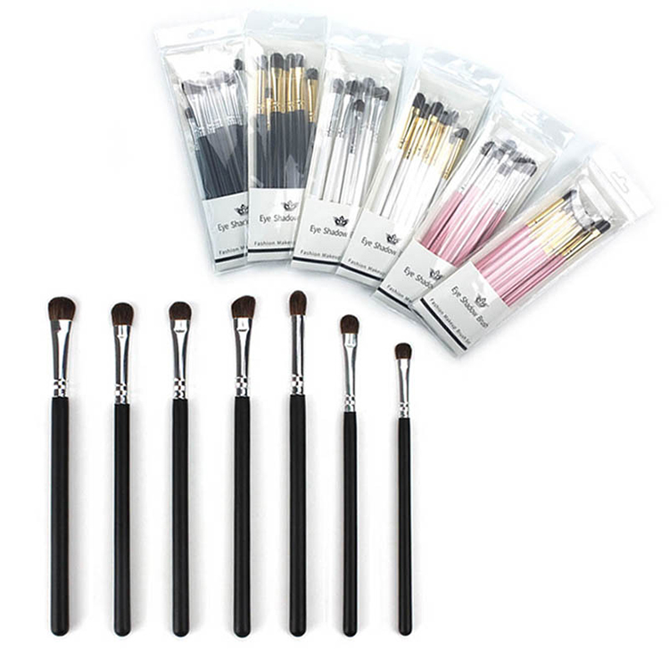 7 pcs amazon hot sale horse hair eye brush eyeshadow eyebrow