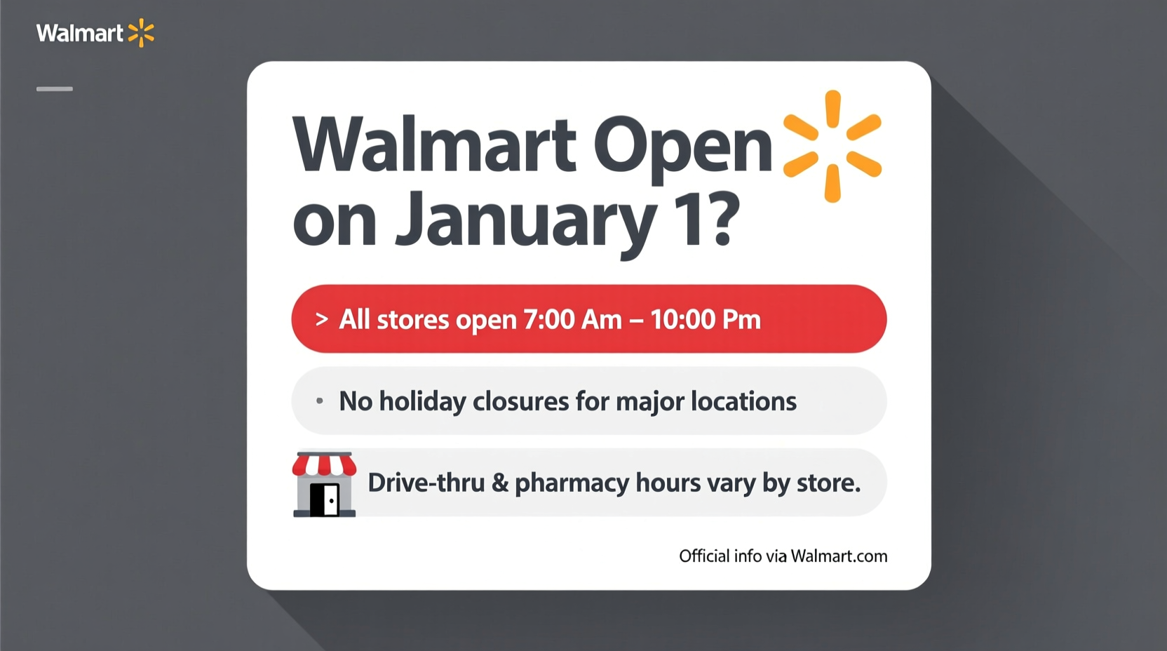 is walmart open on january 1