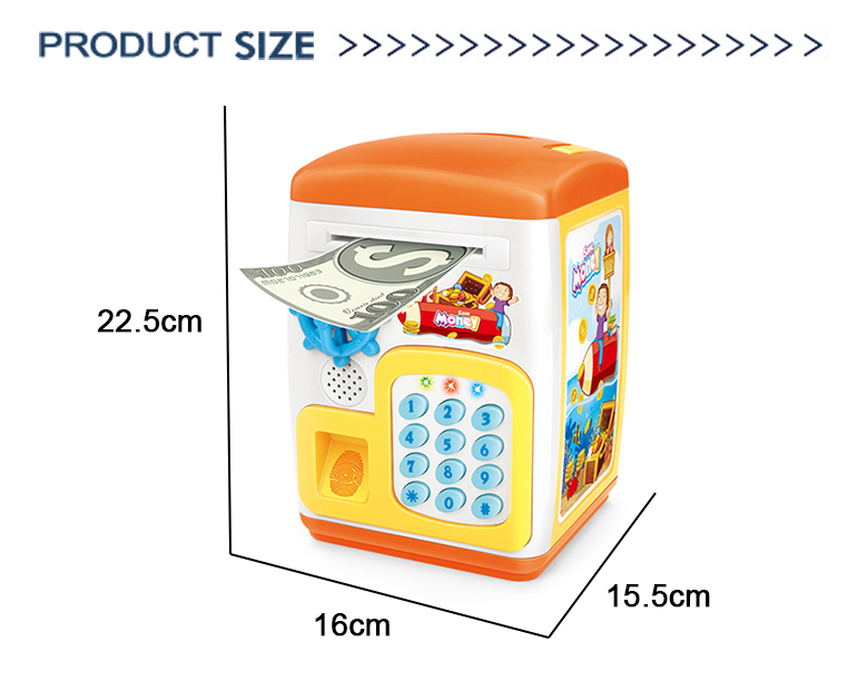 Multifunction money saving atm money bank toy kids plastic safe toy atm money password piggy bank