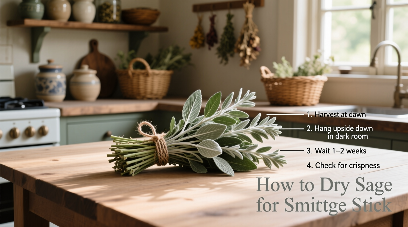 how to dry sage for smudge stick