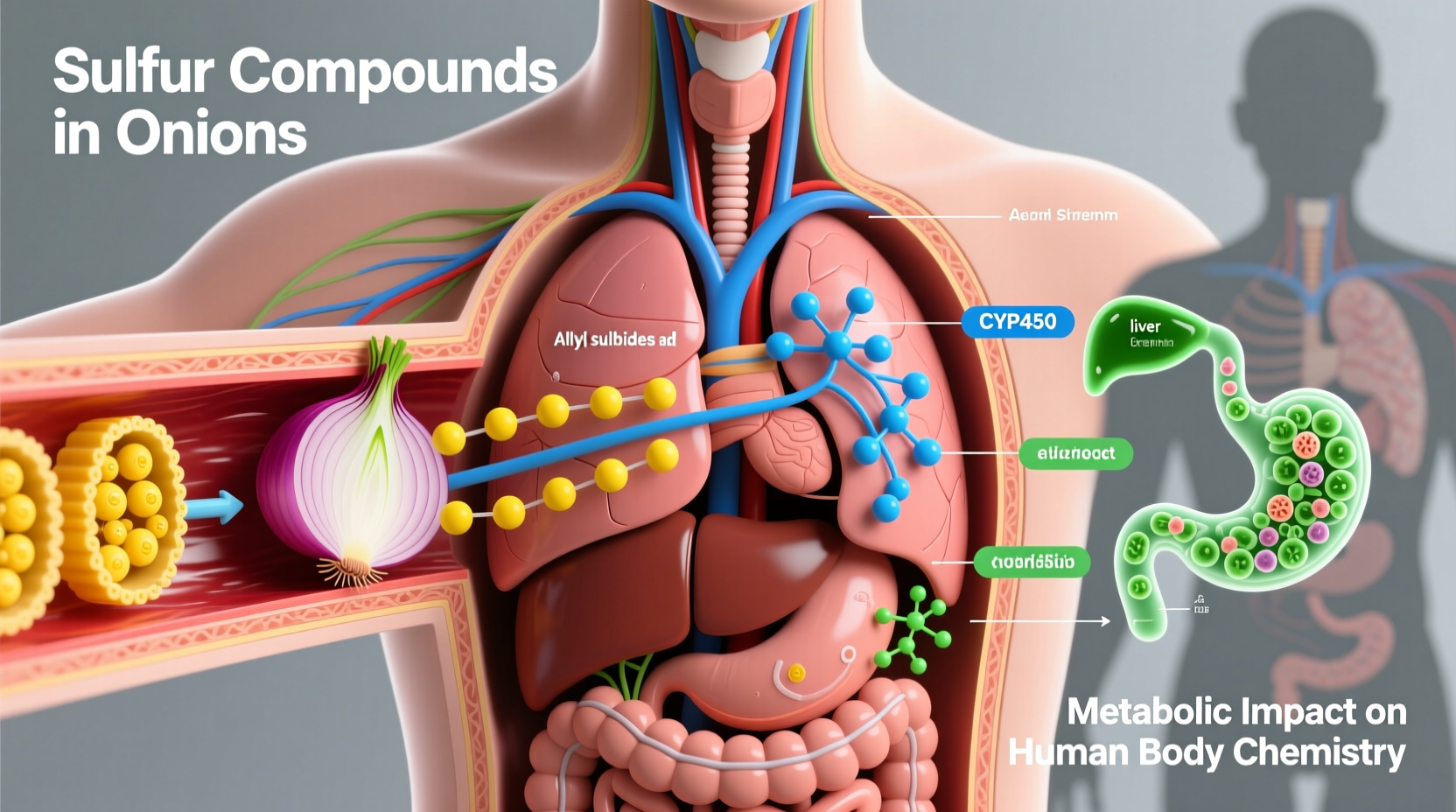 Sulfur compounds in onions affecting body chemistry