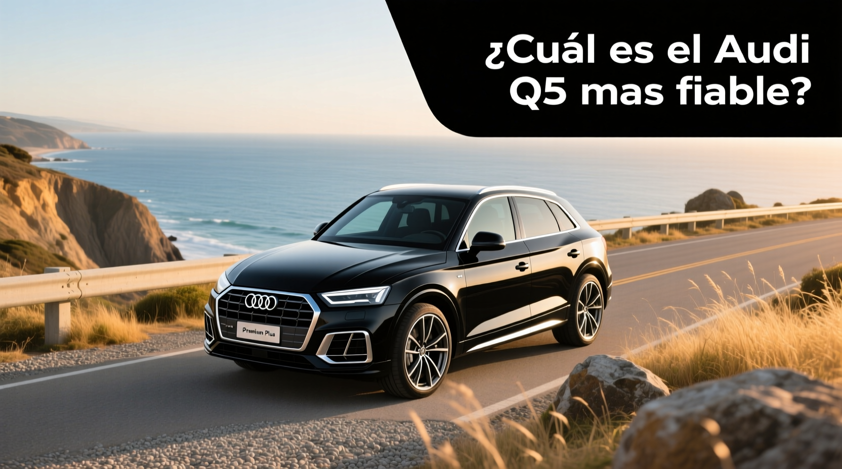 Audi SQ5 Premium Plus in motion on coastal road