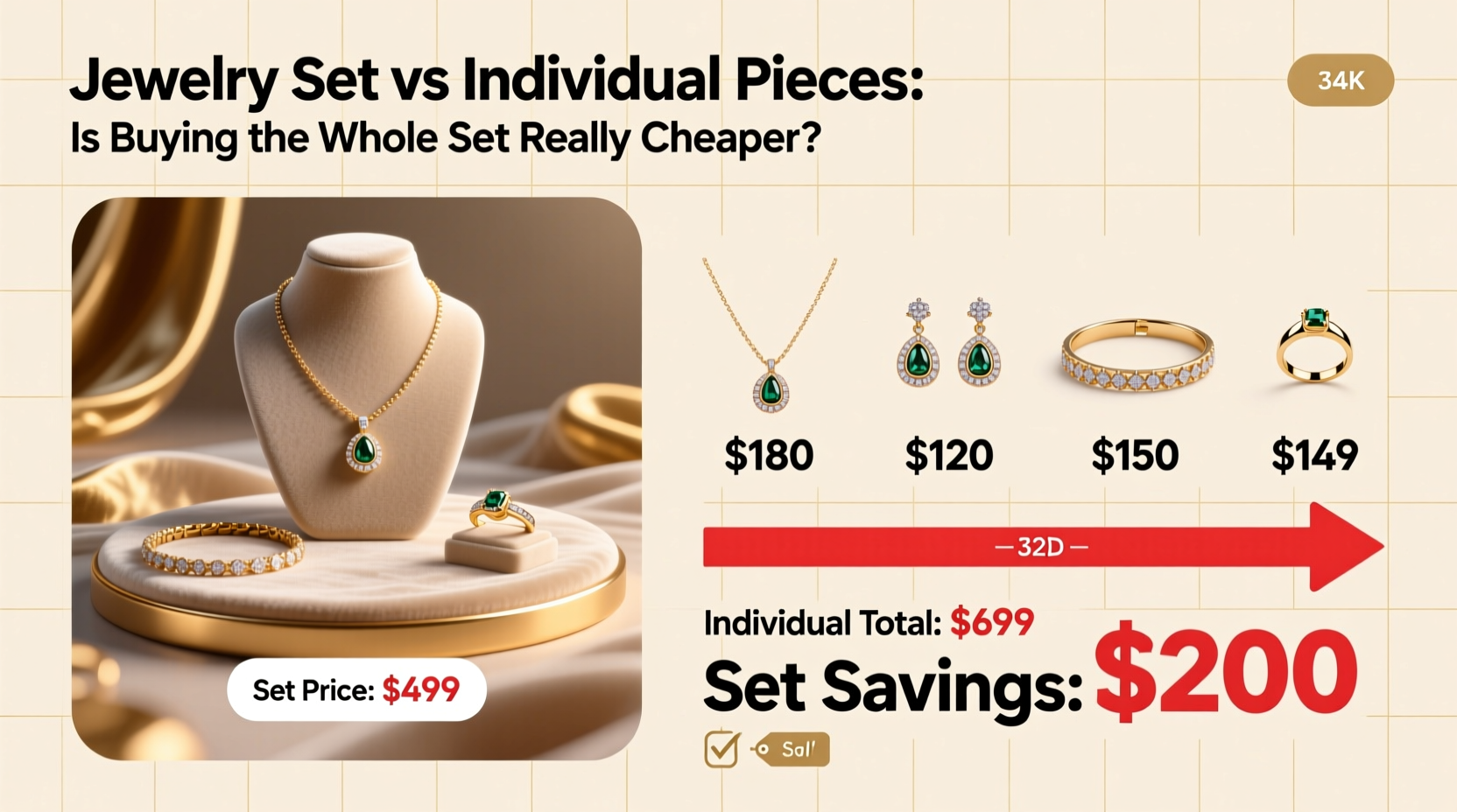 Only JEWELRY 2nd item is equal or lesser value Double the trouble, double the style! No need to choose  main image 2